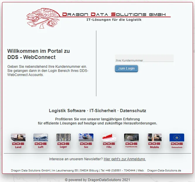 Abbildung DDS-WebConnect Kundenportal